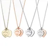 NIEUWE Mode 100% 925 Sterling Zilveren Ketting Hanger Hart Kralen Link Chain Rose Gold Design Kettingen Voor Vrouwen Luxe Sieraden O253p