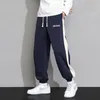 Spring Loose Drawstring Pants Straight Gym Mens Sweatpants Cargo Pants Mens Joggers Running Sports Casual Hip-Hop Stretch Pants Outdoor Streetwear Men Trousers 4XL