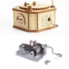 Diecast Model Phonograph Wooden Music Box Mechanism Assembly Model Model Kit 3D Puzzle Desk Decoration Gift 231204