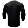 T-shirt da uomo Autunno Primavera Uomo Colletto superiore Chiusura a mezzo bottone Manica lunga Slim Fit T-shirt pullover morbida e traspirante di media lunghezza