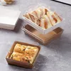 Geschenkverpakking 10 stuks Cake Dessert Donut Box Kraftpapier Koekje Bakkerij Voedsel Sandwich Verpakking Voor Slice Aardbeien