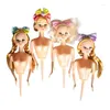 Baking Tools Cake Topper Doll Long Curly Hair Big Eyes Plug Stake Decor Random Style For Kids Girl Birthday Party Cakes