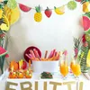 Partydekoration Tutti Frutti Dekorationen Girlande Frischer Sommer Glitzer Obst Themenbanner für Geburtstag Hawaii Luau Tiki