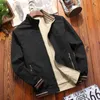 Men's Jackets Quality Double Side Bomber Solid Casual Jacket Men Spring Autumn Outerwear Mandarin Sportswear Mens For Male Coats M-5XL