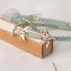 Bracelets de charme Aventurine Bambou Nature Ston Bracelet Mode Tube Bijoux Cadeau Pour Femmes Double Couches Corde Vert