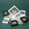 Smyckespåsar PE Film Box Square Transparent Anti Oxidation Förpackning Örhängen Halsband Ring förvaring för kvinnors presentvisning