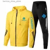 Männer Trainingsanzüge Männer Sport Zipper Trainingsanzüge Triple Slant Hoodie Jacke Luxus Marke Gedruckt Hoodies und Hosen Set Marke Männliche Fitness kleidung Q231204