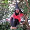 Décoration de fête Halloween suspendus, accessoires de sorcière parlant animés, décor de contrôle du son riant, accessoires d'horreur