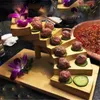 Ferramentas de sushi japonês madeira cozinha ponte barcos pinho criativo sashimi placa prato talheres decoração ornamento 231204