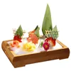 Narzędzia sushi japońskie drewniane pudełko sashimi z pokrywką łososia wołowiny wołowiny restauracyjne zastraszanie stołowe 231204