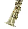 Margewate Soprano Straight Pipe B Flat Sax Key Saxophone Antique Copper Mässing med munstycke Tillbehör MA-502