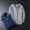 Maglioni da uomo Autunno Inverno Solid Sport Cardigan lavorato a maglia Causale Maglione con cappuccio allentato Cappotto da uomo Top Abbigliamento maschile