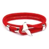 Bracelets de charme Mode Dolphin Fish Tail Corde faite à la main Nautique Voile Brazalet pour femmes Hommes Surf Beach Bijoux Fawn22268O