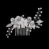 Headwear Hair Accessories Bridal Wedding Hair Accessories for Women Ceramic Flower Pearl Hair Combs Clips Pins Crystal Jewelry Party Bride Headpiece Gift 231204