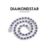 Kubanska länkkedjor 925 Silver Moissanite Chain Jewelry VVS vs D E Color Diamond Tennis 10mm 12mm rund halsband