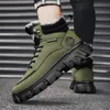 Boots Men Tactical Winter Mens Casual Ankle Shoes High Top Platform Leather Outdoor Work Safety Sneakers Chelsea Cowboy 231204