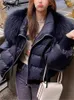 Piumino in piumino d'anatra 90 con collo in pelliccia per donna Cappotti solidi da donna in piumino caldo oversize autunno inverno addensato