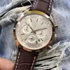 2023 Herenhorloges 45,5 MM Quartz Chrono Superfast Witte wijzerplaat Rubberen band Herenhorloge Horloges Roestvrij staal Gouden kast Horloges Montre de luxe J594