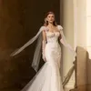 Abiti sexy urbani Splendidi senza spalline treno staccabile Applicazioni di pizzo scollo a V 2023 Abito da sposa Elegante motivo floreale Tulle Robe De Marie 231202