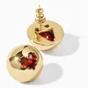 Nuovo design di nicchia diamante stella a cinque punte rosso amore orecchini a semicerchio S925 argento ago moda regalo selvaggio accessori299Q