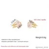 Stud Nouvelle perle femmes petites boucles d'oreilles deux en un boucles d'oreilles couleur or boucles d'oreilles en métal incurvé pour filles boucle oreille femme R231204