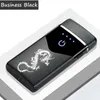 Creative Metal Windproect Electric Double Arc lättare USB laddning Touch induktion Tändning Power Display Pulse Flamelös