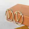 Stor storlek 44mm Fashion Gold Hoop örhängen för Lady Women Party Wedding Lovers Gift Engagement Smycken med Box249H