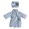 Toalhas Robes Nascido Bebê Menino Menina Robe Set 100% Algodão Toalha Terry Infantil Roupão Com Capuz Sleeprobe Com Headwear Home Terno 9M-2Y 231204