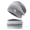 Copricapo Accessori per capelli Cappello Versione autunno inverno Lana sfumata ispessita Calda protezione per le orecchie Set di due pezzi lavorato a maglia a prova di freddo