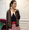 V-Neck luxury sweaters womens long sleeve Leopard cardigan designer sweater women