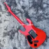 Изготовленная на заказ электрогитара формы Grand Iban SEVEN красного цвета принимает OEM гитары