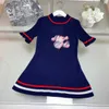 New designer girl Jersey dress high quality child dresses Size 100-160 baby skirt Half sleeved round neck Kids frock Nov25