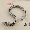 Chain S925 Sterling Silver Charm Bracelets Retro Totem Double Row Woven-Chain Pure Argentum Amulet Jewelry for Men Bangle 231204