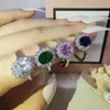 INS TOP SATEYİ TEŞEKKÜRLERİ Basit Moda Takı 925 STERLING Gümüş Oval Kesim Mavi Safir Taş Taşları Emerald CZ Pırlanta Partisi