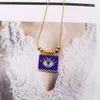 Ожерелья с подвесками, ожерелье из рисовых бусин, оригинальный дизайн глаз, ручное вязание, богемное регулируемое модное простое ожерелье из бисера