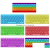 Outros suprimentos festivos para festas Teclado de computador Empurre bolhas Brinquedos Celular Correias Adt Relief Dedo Pet Games Pad Colorf Math Numbe Dh7Rr