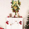 Decorative Flowers Eye-catching Christmas Decor Holiday Door Decoration Exquisite Wreath With Ball Bow Festive For Front