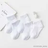 Chaussettes pour enfants 5 paires/lot chaussettes pour enfants garçon été couleur Pure mince respirant maille chaussettes bébé fille coton chaussettes enfants bateau Scoks 2 4 8 ans