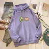 Hoodies masculinos abacate casal amantes harajuku bonito pão vegano dos desenhos animados moletom masculino oversize streetwears