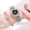 Zegarki damskie 15 kolorów Women Rhinestones Watches Bransoletka Montre Na ręka - F- WETWARZY WEWNĘTOŚCI RELOGIO FEMININO Prezent dla dziewcząt 231204