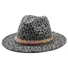 Berets Classics Mode Unisex Wide Brim Leopard Gedruckt Tie Dye Herbst Und Winter Fedora Hut Bunte Gürtel Casual Outdoor Sonnenschirm kappe