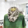 Lenços Real Rex Rabbit Fur Scarf Fluffy Leopard Imprimir Neck Warmer Novo Inverno Wraps 10 Cores Mulheres Muffler Presente J231204