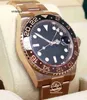 Luxury Watch Rolaxes Ny version Counter Quality Watch Root Beer 18K Rose Gold Ceramic Watch Box/Papers 3186 Movement Automatic Eta Diving Swimming Mens