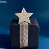 Donia jewelry luxury brooch European and American fashion five-pointed star titanium micro-inlaid zircon creative designer brooch gift box.