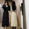 Two Piece Dress GkyocQ Luxury Tweed Sets Fall and Winter Korean Chic Small Perfume Short Jacket Halter Suit 231202