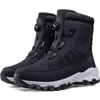 Bottes hiver neige hommes femmes bouton rotatif bottes de neige imperméable en plein air coton chaussures garder au chaud haut homme randonnée 231204