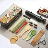 Sushi Tools Maker Set Machine Mold Bazooka Roller Kit Vegetable Meat Rolling bamboo mat DIY Kitchen Gadgets Accessories y231204