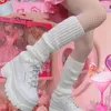 Женские носки, зимние женские длинные шерстяные вязаные носки в стиле Лолиты, утепленные нарукавники Y2K, осенние вязаные крючком сапоги с манжетами