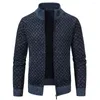 Maglioni da uomo Cardigan in misto lana lavorato a maglia a trecce Maglieria invernale per il calore Cappotto in tinta unita Moda casual Maglione alla coreana