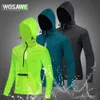 Jaquetas de ciclismo Wosawe ciclismo windbreaker cascalho homens jaqueta com capuz mountain bike road bike casaco packable corrida bicicleta windshield jaquetas 231204